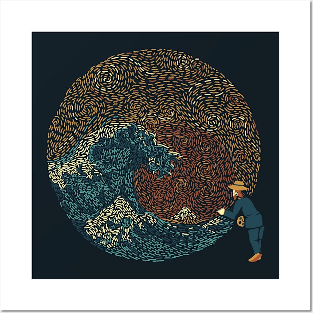 Kanagawa Wave Starry Night by Tobe Fonseca Wall Art by Tobe_Fonseca